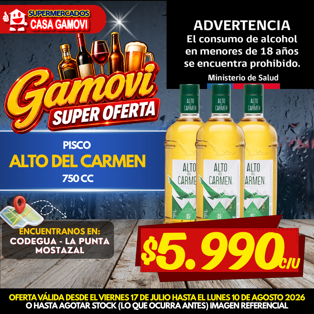 PISCO 750CC ALTO DEL CARMEN - Imagen 1
