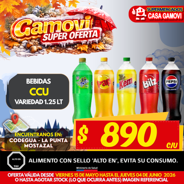 BEBIDAS CCU VARIEDADES 1.25 LITROS