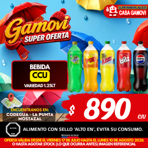 BEBIDAS CCU VARIEDADES 1.25 LITROS