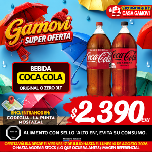 BEBIDA PET 3LT COCA COLA ORIGINAL Y ZERO