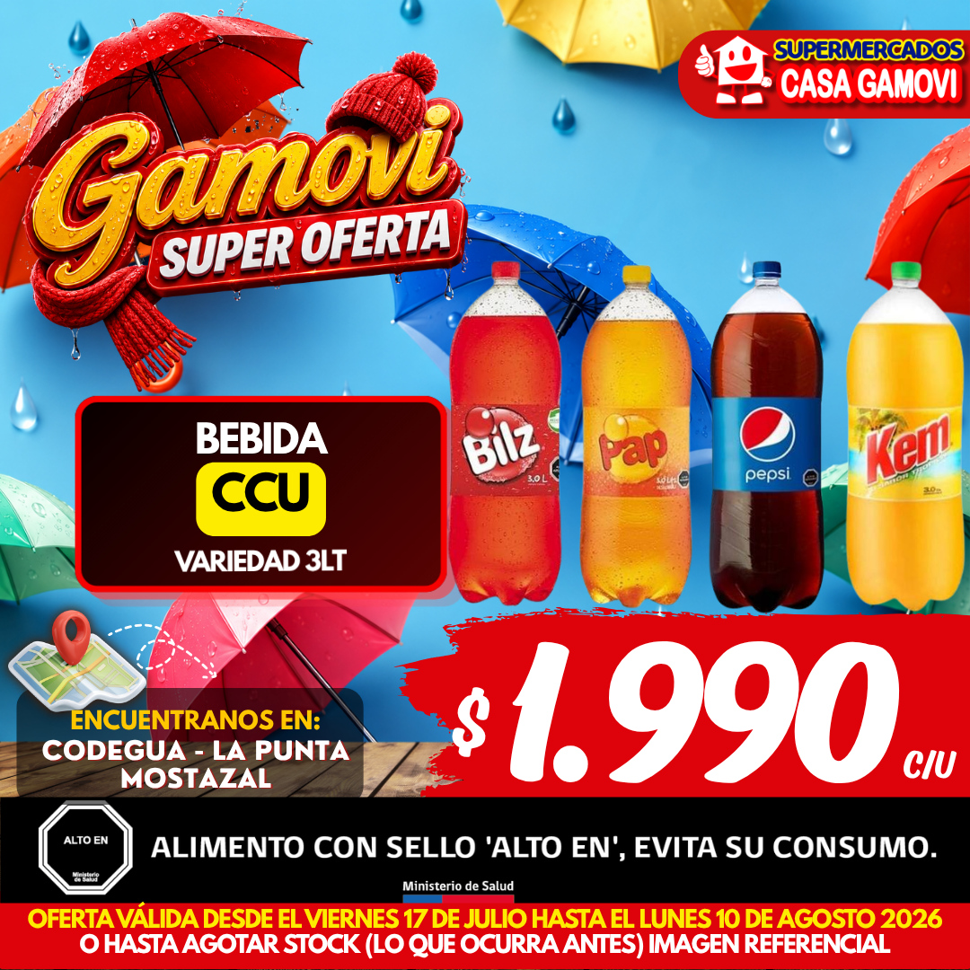 BEBIDA PET 3LT CCU VARIEDAES ORIGINAL - Imagen 1
