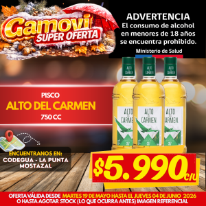 PISCO 750CC ALTO DEL CARMEN