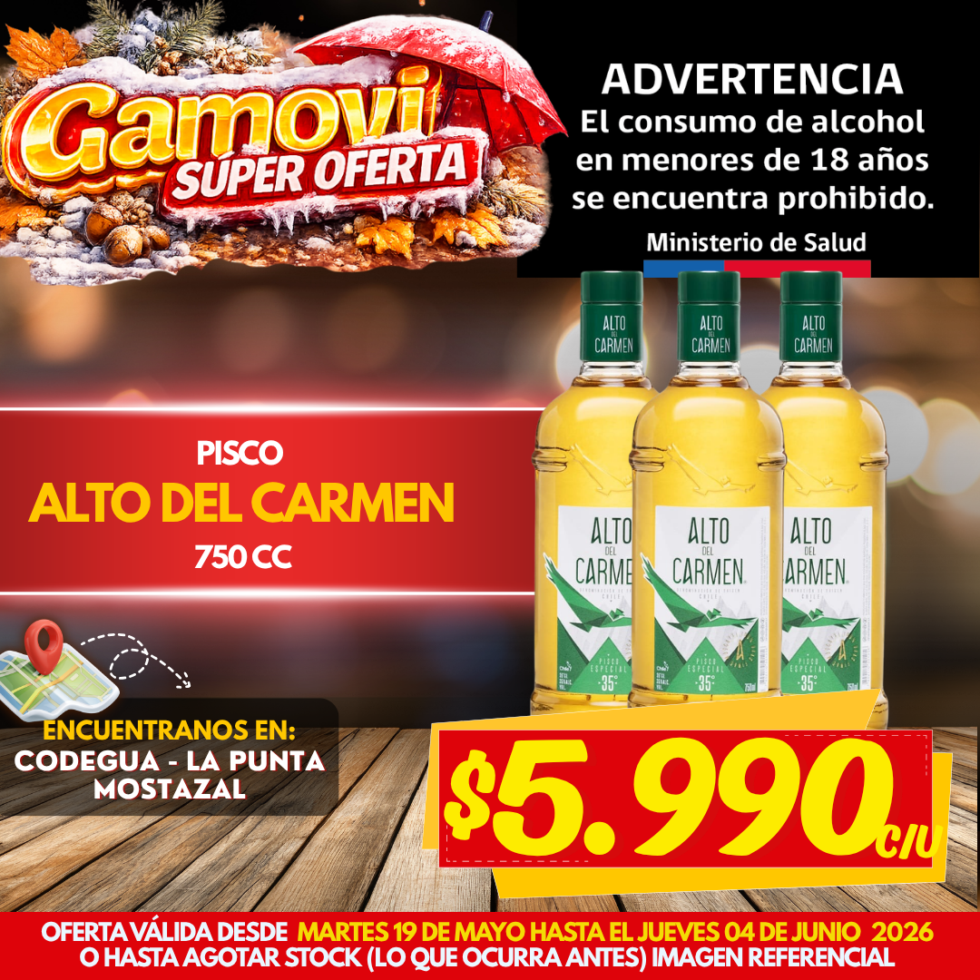 PISCO 750CC ALTO DEL CARMEN - Imagen 1