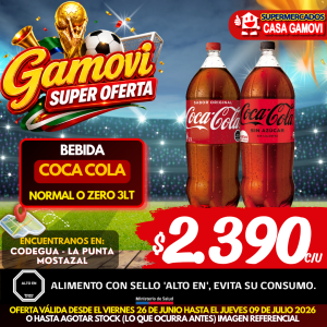 BEBIDA PET 3LT COCA COLA ORIGINAL Y ZERO