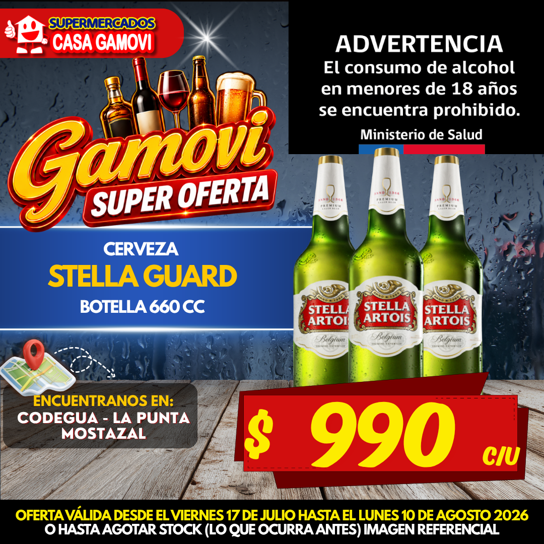 CERVEZA STELLA ARTOIS BOTELLA DE 660 CC - Imagen 1