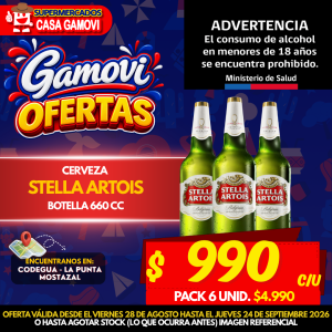 CERVEZA STELLA ARTOIS BOTELLA DE 660 CC