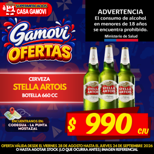 CERVEZA STELLA ARTOIS BOTELLA DE 660 CC