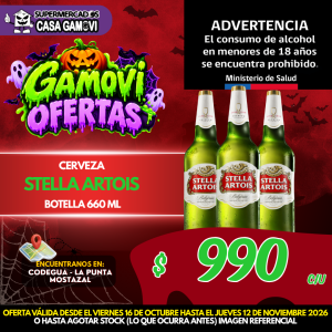 CERVEZA STELLA ARTOIS BOTELLA DE 660 CC