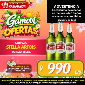 CERVEZA STELLA ARTOIS BOTELLA DE 660 CC