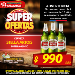 CERVEZA STELLA ARTOIS BOTELLA DE 660 CC